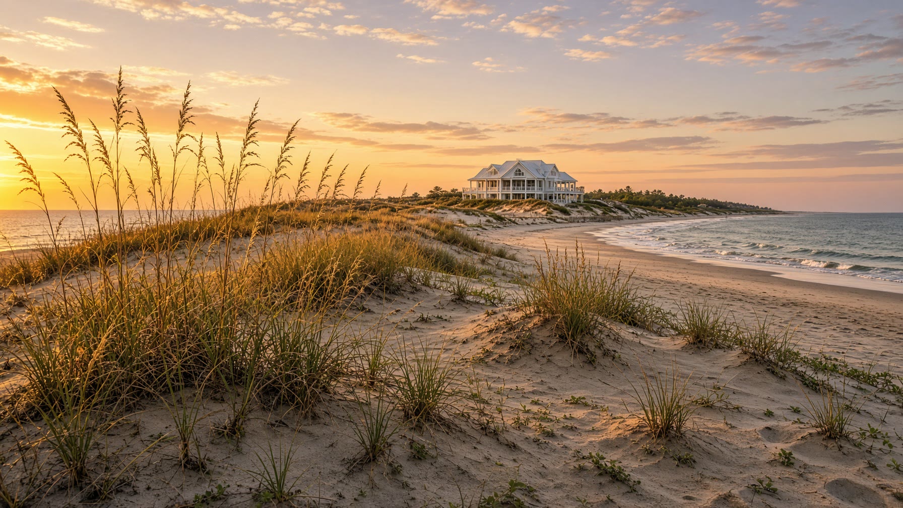 Emerald Isle dunes and coastal home