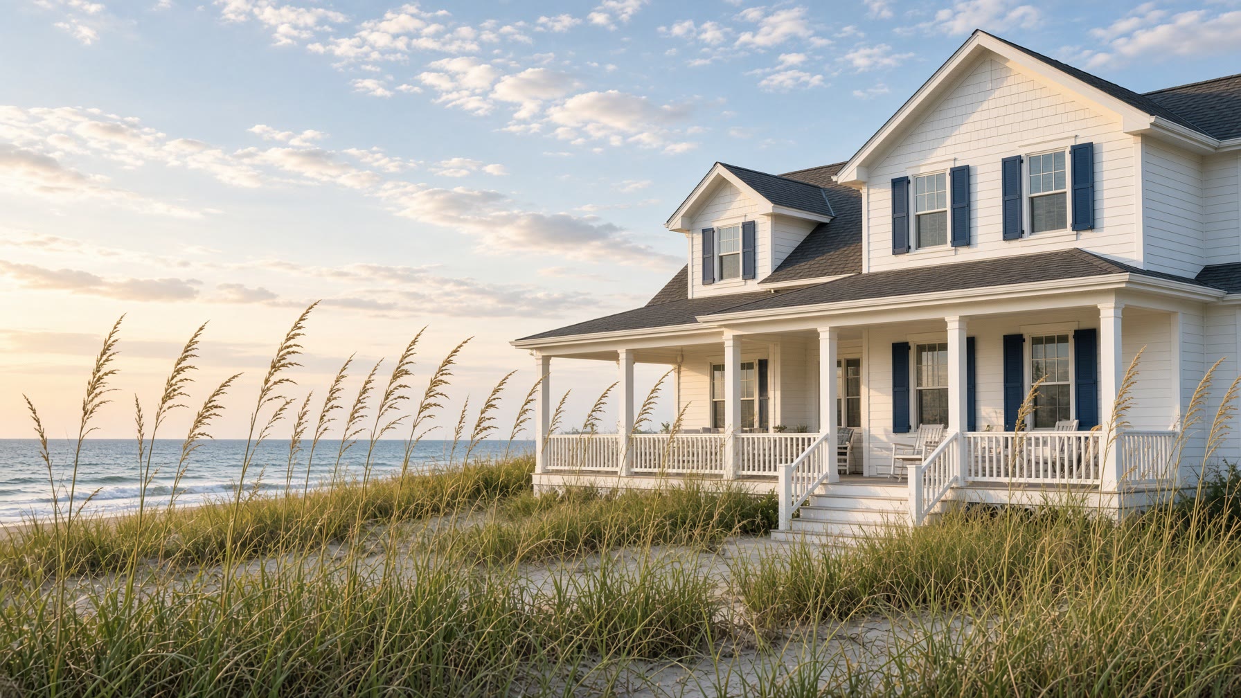 Freshly painted coastal cottage on the Crystal Coast